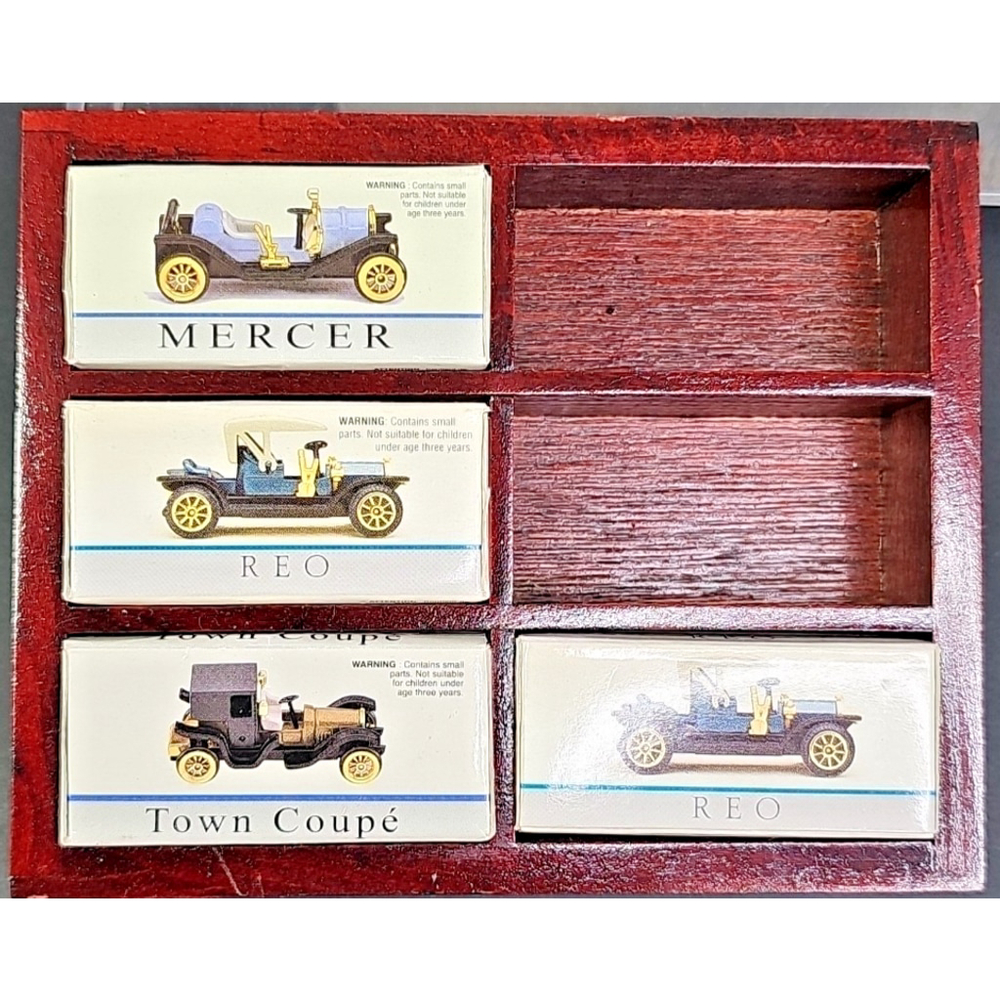 Readers Digest Collectible Miniature Cars - Display with 4 Cars